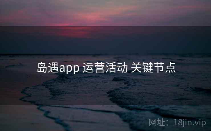 岛遇app 运营活动 关键节点 岛遇app 运营活动 关键节点