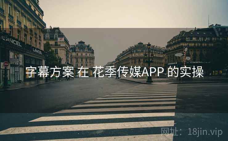 字幕方案 在 花季传媒APP 的实操 字幕方案 在 花季传媒APP 的实操